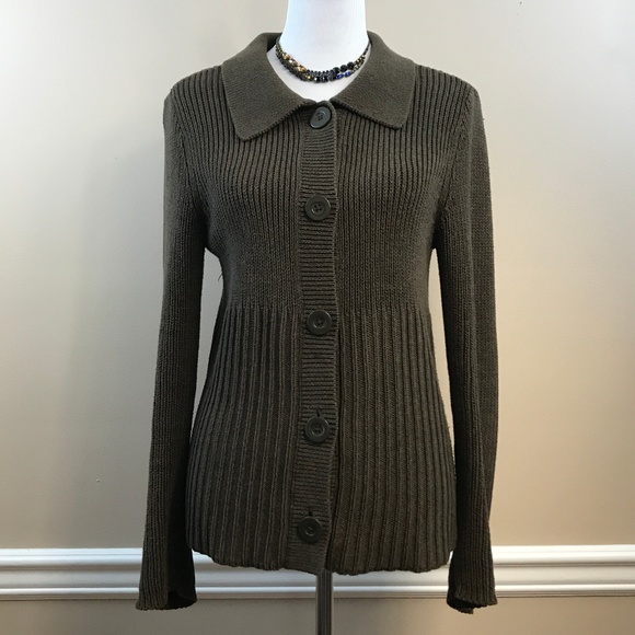 Ann Taylor Sweaters - Ann Taylor Chocolate Brown Knit Cardigan Medium